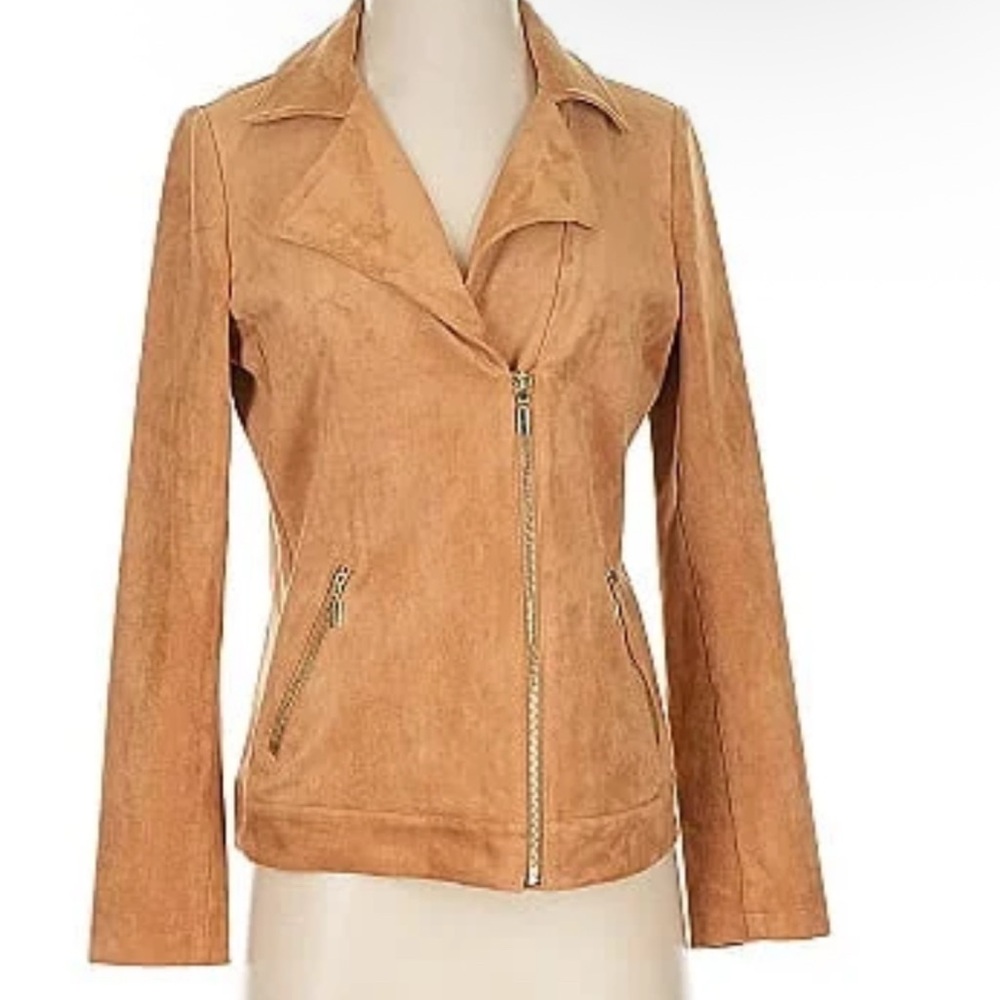 Chico's faux suede Coat in Camel color